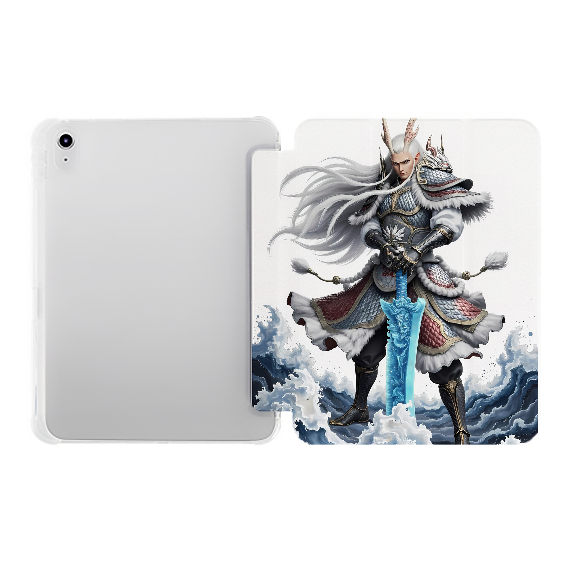 （画像用） Ne Zha 2 ナタ 魔童の大暴れ IPad ケース ペン収納付き 三つ折りスタンド PUレザー×シリコン 対応機種9.5/10.5/10.9インチ